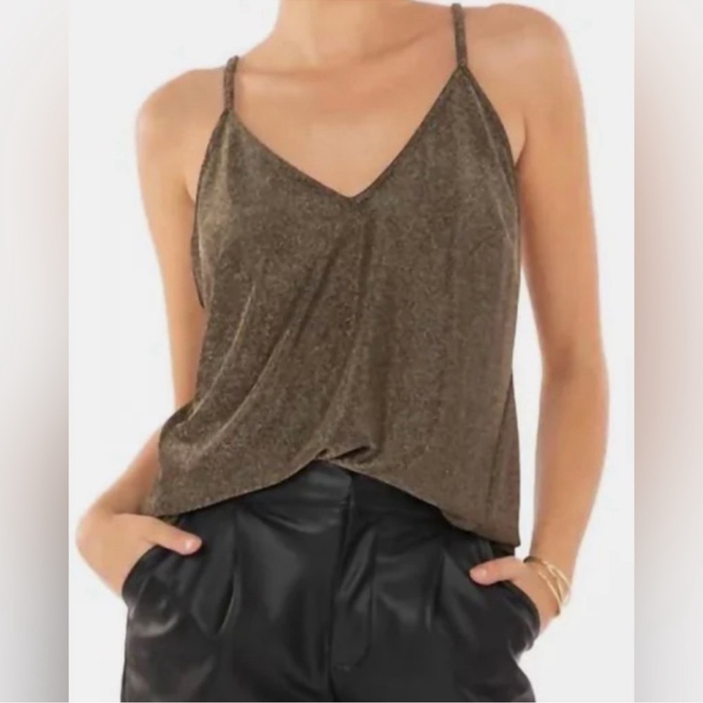 Bishop + Young | Metallic Marisa Cami Tank Top Gold Sparkle | S